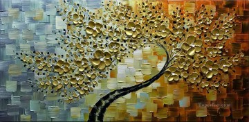 flor de ciruelo en oro 2 decoración floral Pinturas al óleo